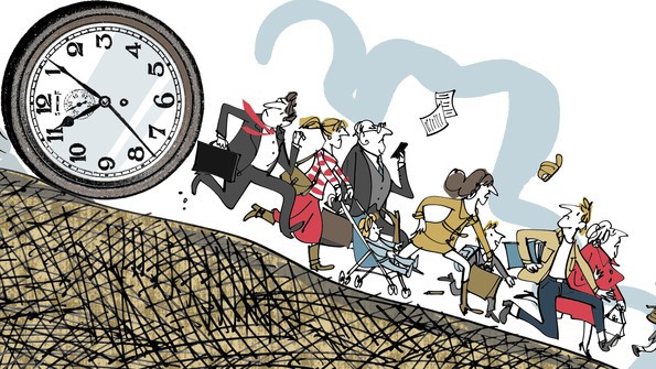 time chasing people down a hill