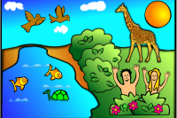 childlike drawing of Garden of Eden