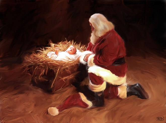 baby Jesus and Santa