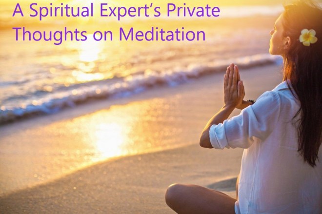 girl meditates at beach